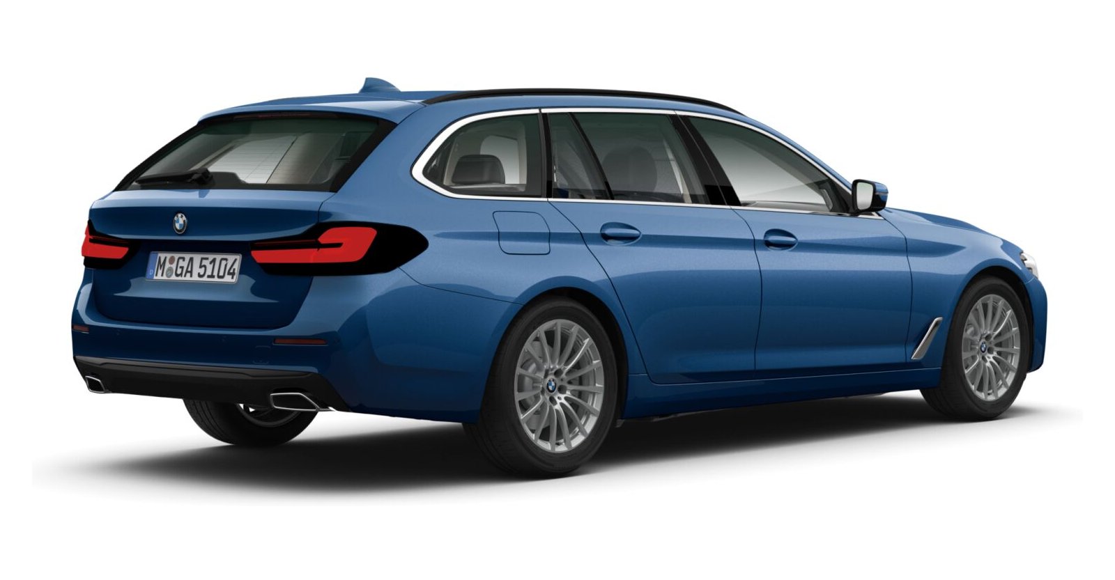 BMW BMW 5er in Blau von hinten BMW BMW 5er in Blau von hinten