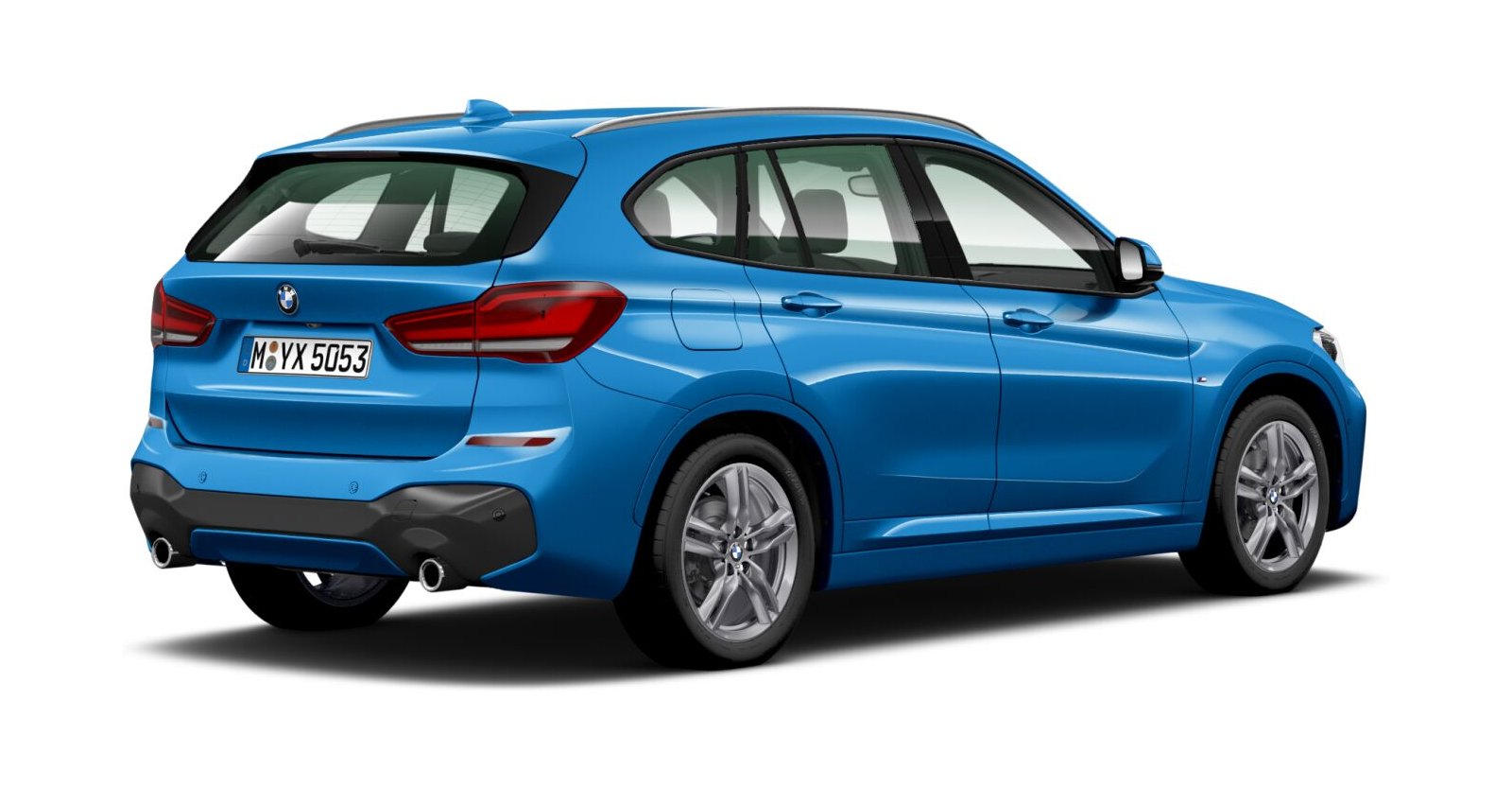 BMW BMW X in Blau von hinten BMW BMW X in Blau von hinten