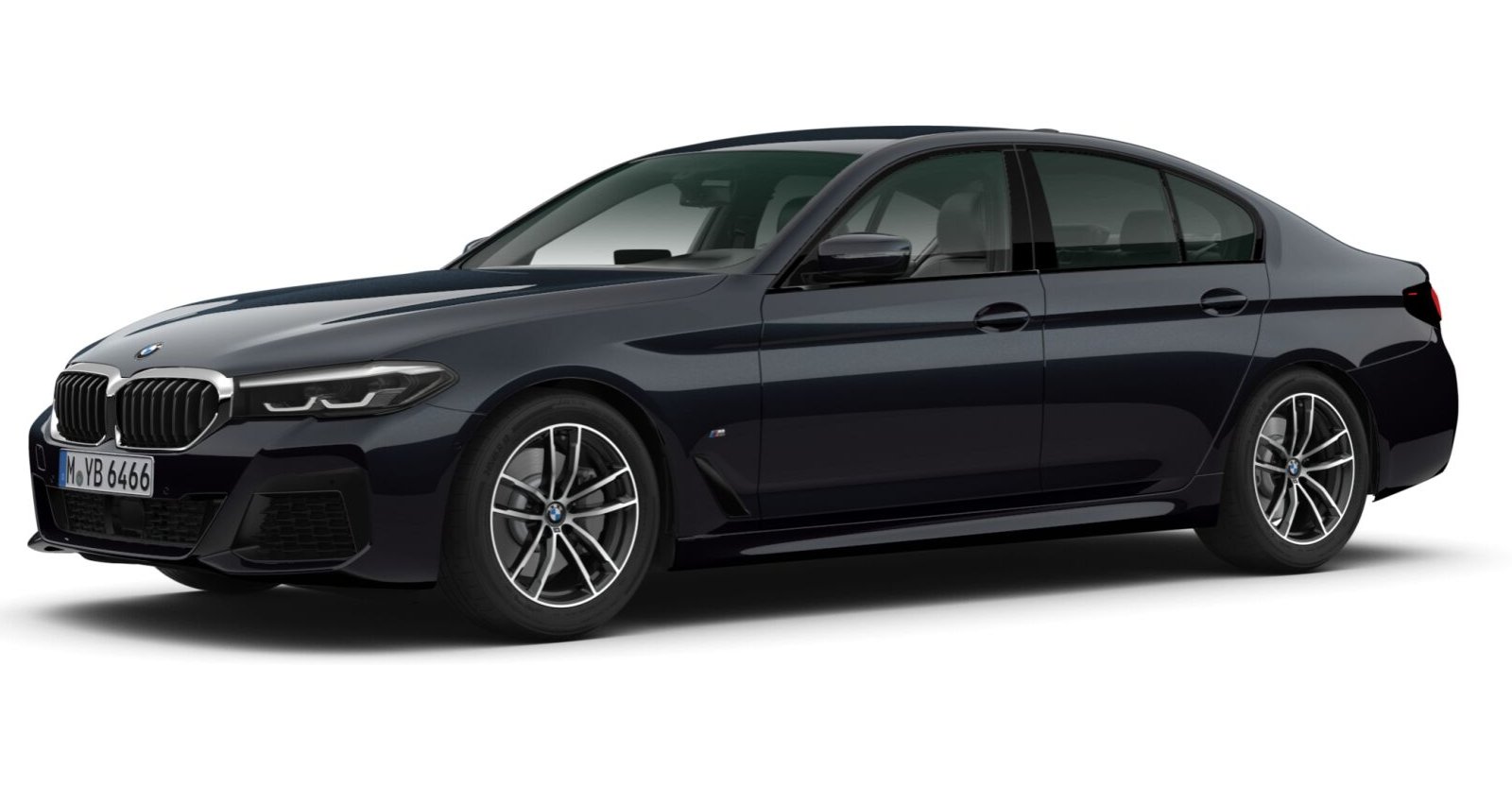 BMW 520d Limousine in Schwarz von vorne
