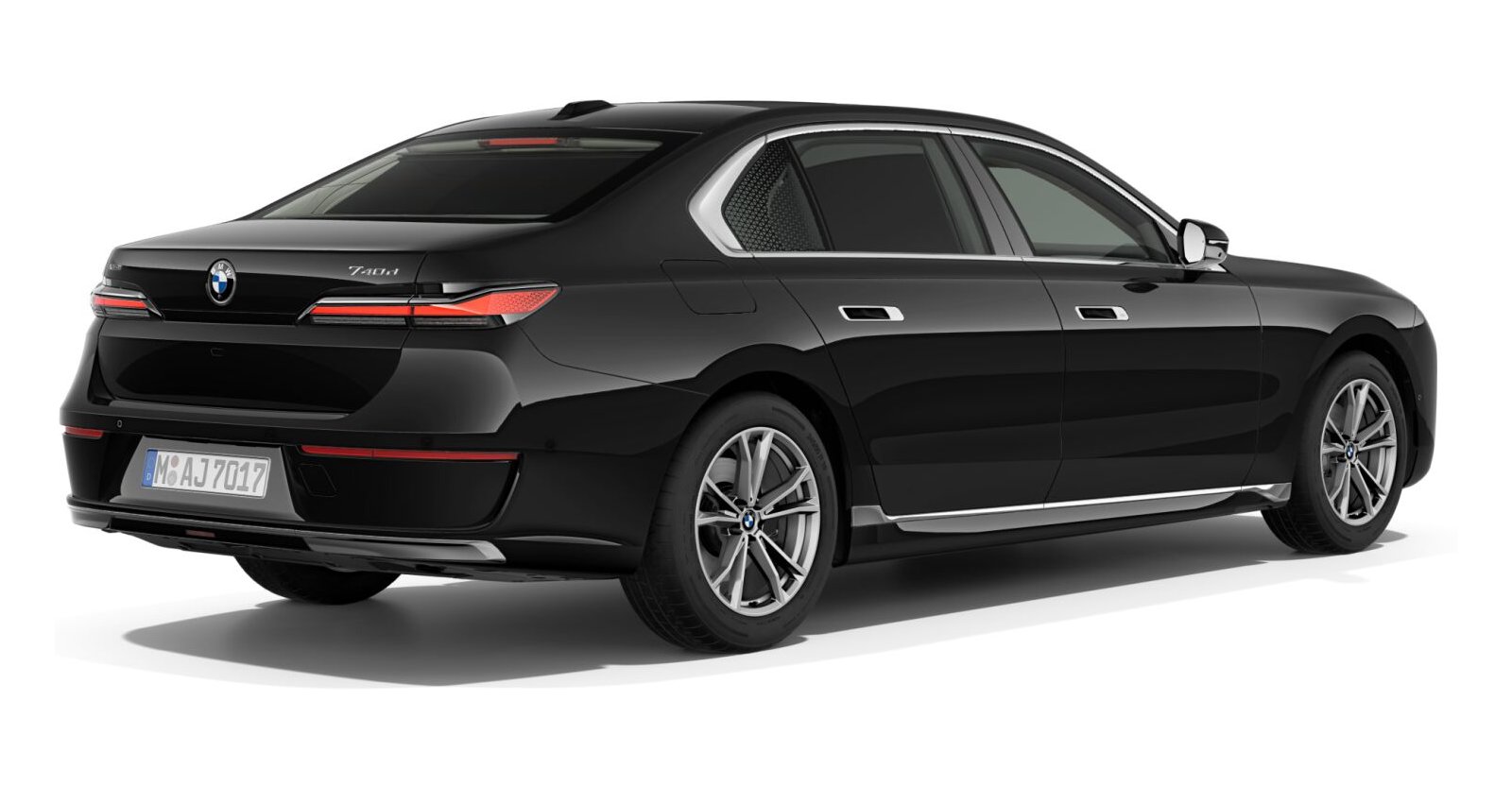BMW BMW 7er in Schwarz von hinten BMW BMW 7er in Schwarz von hinten