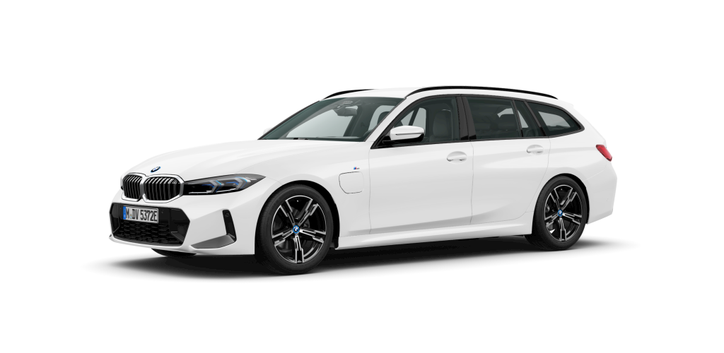 BMW 330e Touring in Weiß von vorne