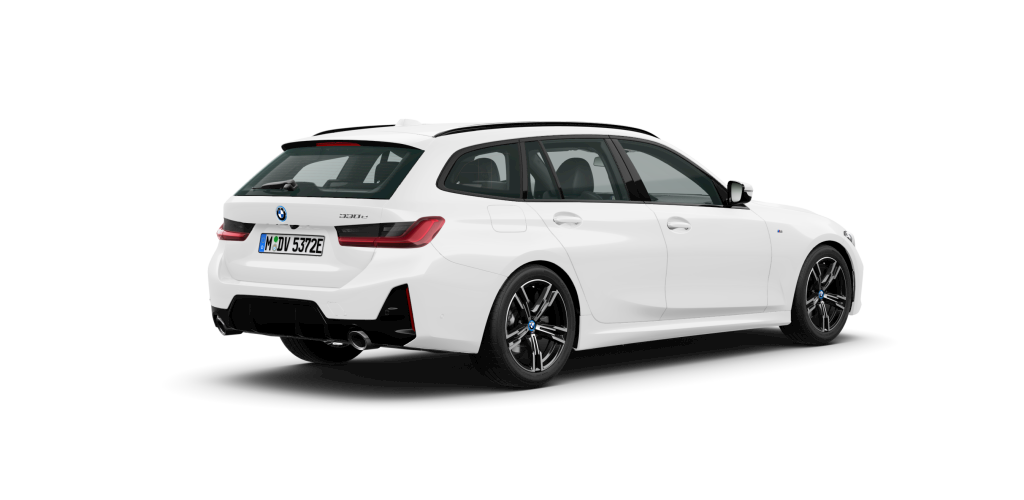 BMW BMW 3er in Weiß von hinten BMW BMW 3er in Weiß von hinten