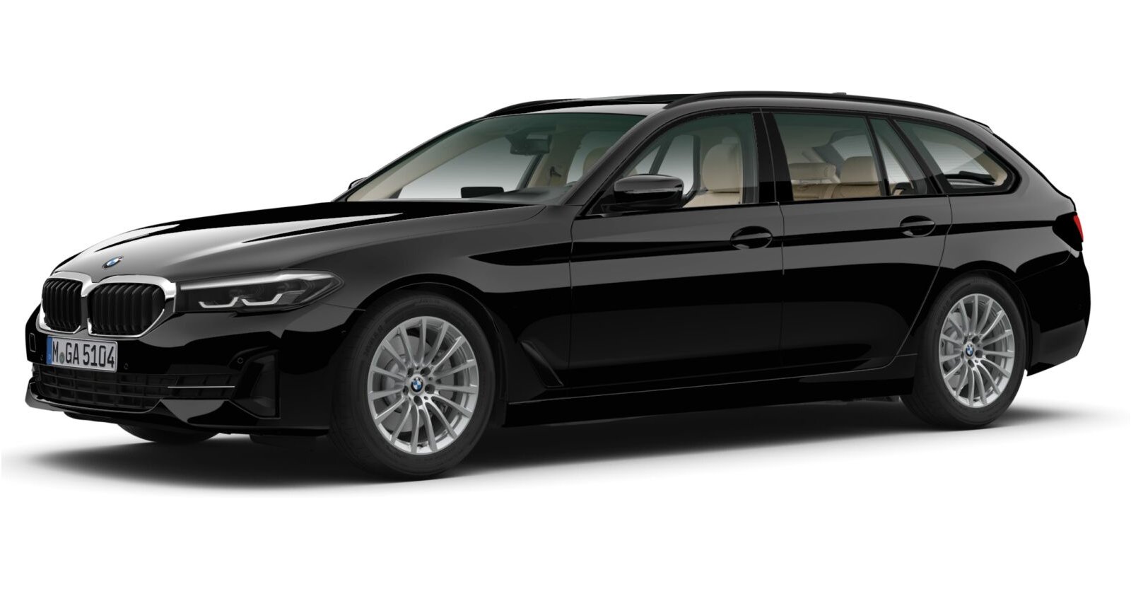 BMW BMW 5er in Schwarz von vorne