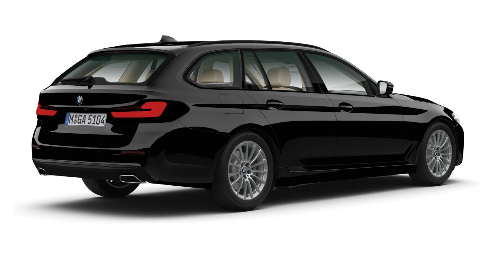 BMW BMW 5er in Schwarz von hinten