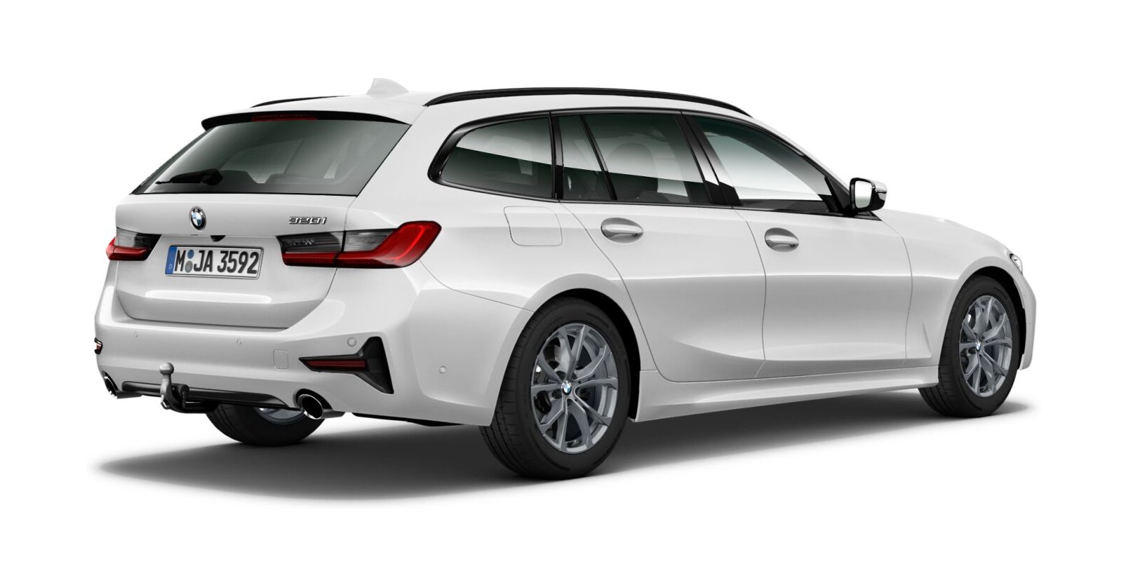 BMW BMW 3er in Weiß von hinten BMW BMW 3er in Weiß von hinten