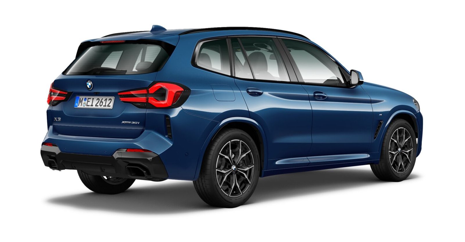 BMW BMW X in Blau von hinten BMW BMW X in Blau von hinten