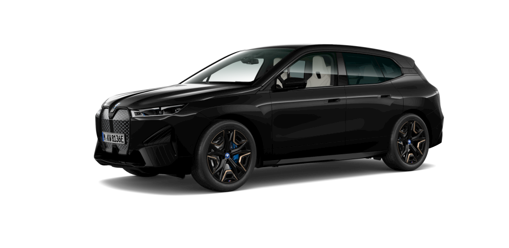 BMW iX xDrive40 in Schwarz von vorne BMW iX xDrive40 in Schwarz von vorne