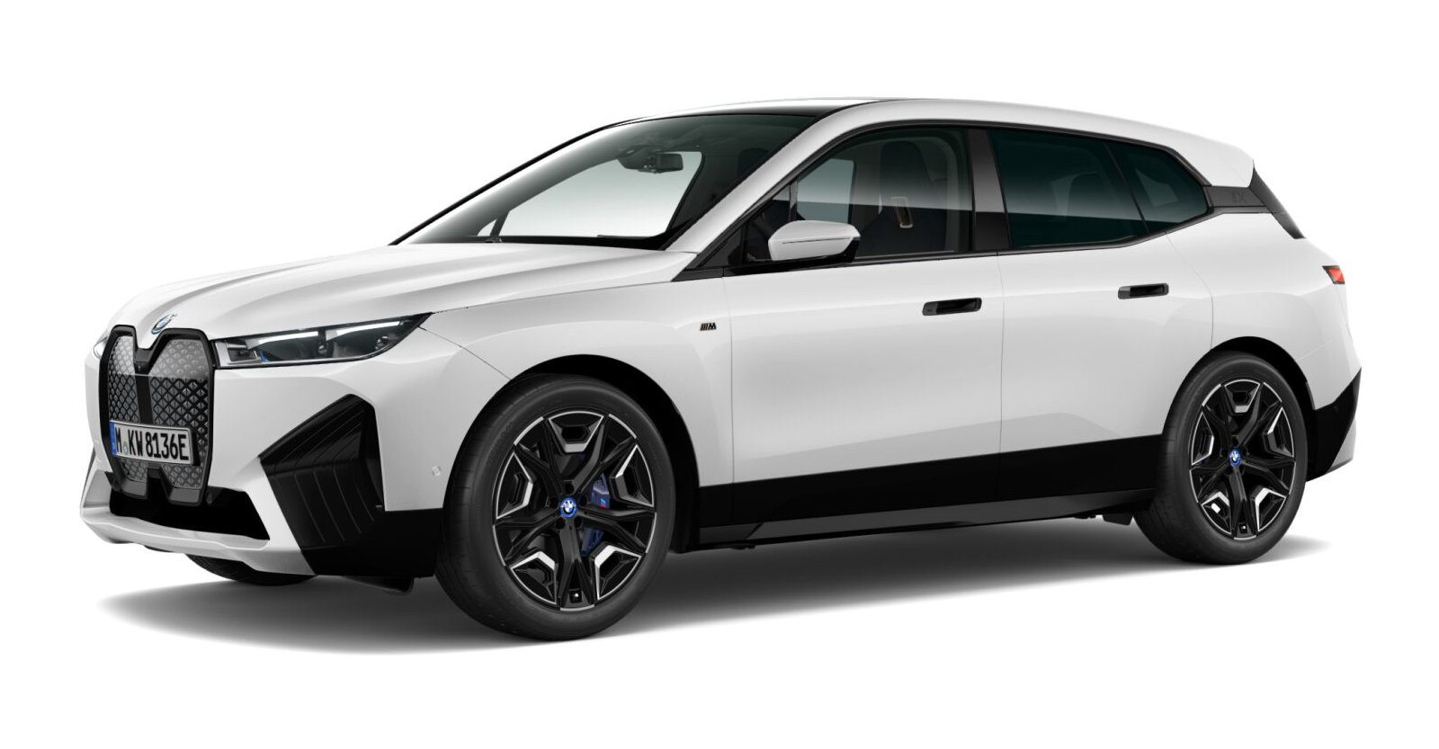 BMW iX M60 in Weiß von vorne
