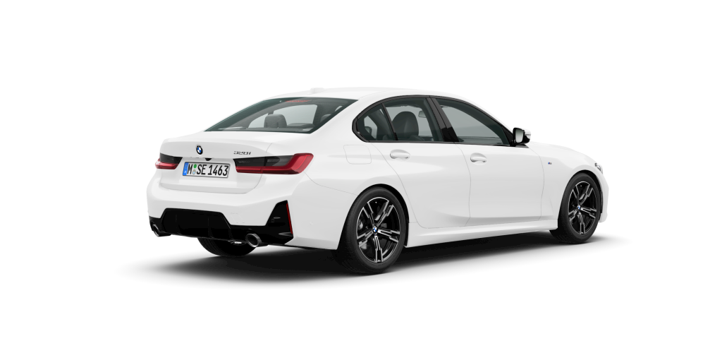 BMW BMW 3er in Weiß von hinten BMW BMW 3er in Weiß von hinten