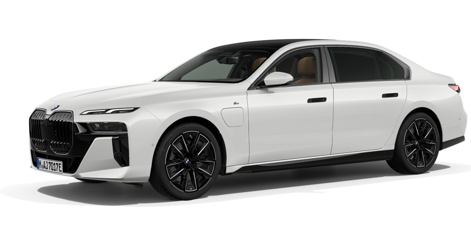 BMW 750e xDrive Limousine in Weiß von vorne BMW 750e xDrive Limousine in Weiß von vorne