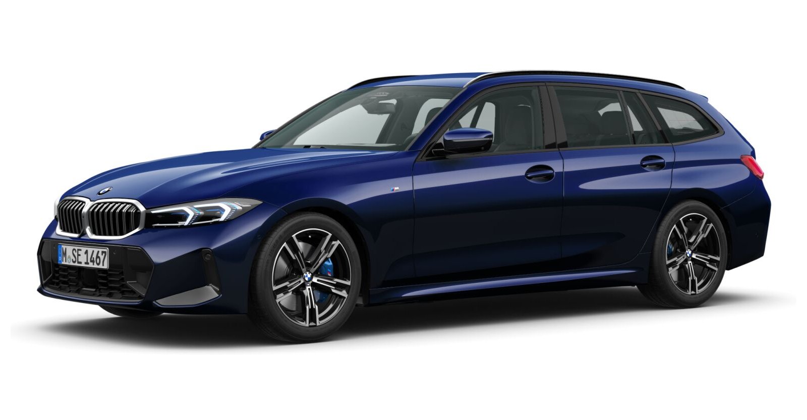 BMW 320i Touring in Blau von vorne BMW 320i Touring in Blau von vorne