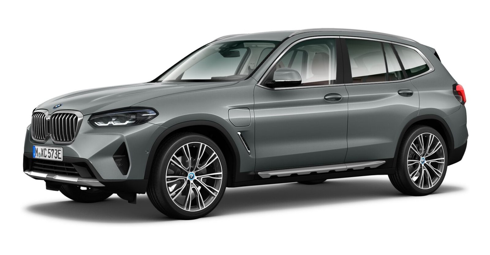 BMW X3 xDrive 30e in Grau von vorne BMW X3 xDrive 30e in Grau von vorne