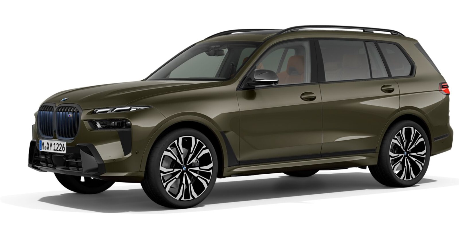 BMW X7 M60i xDrive in Grün von vorne BMW X7 M60i xDrive in Grün von vorne