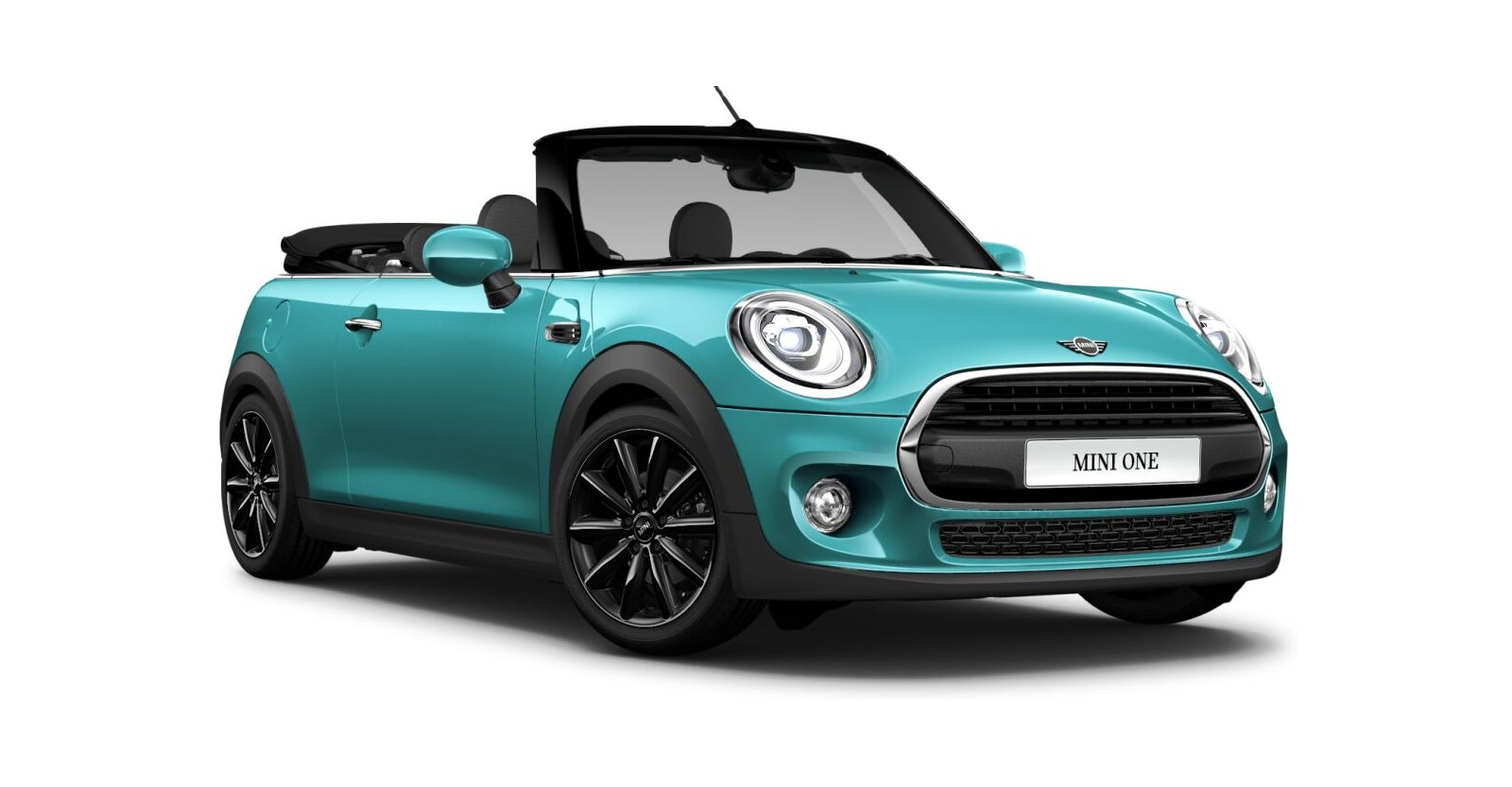 MINI One Cabrio in Grün von vorne MINI One Cabrio in Grün von vorne
