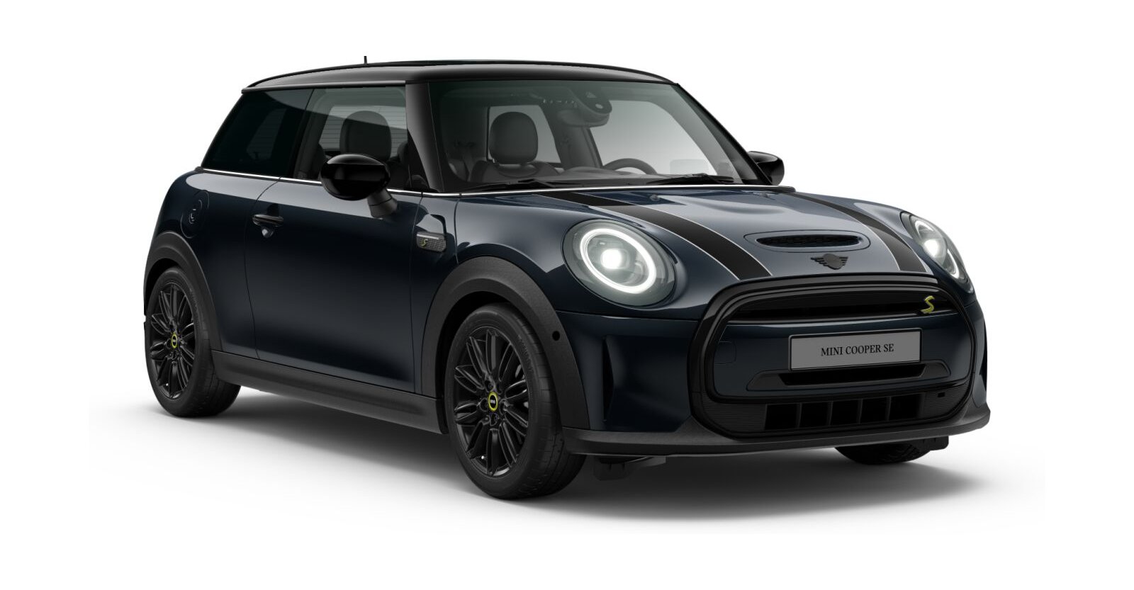 MINI Cooper SE in Schwarz von vorne MINI Cooper SE in Schwarz von vorne