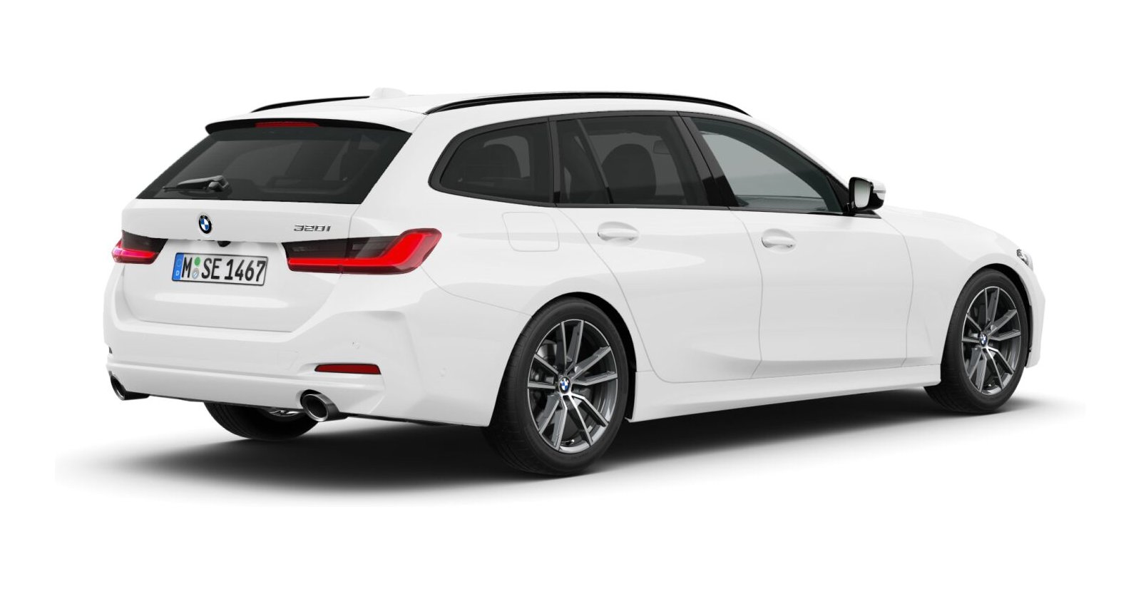 BMW BMW 3er in Weiß von hinten BMW BMW 3er in Weiß von hinten