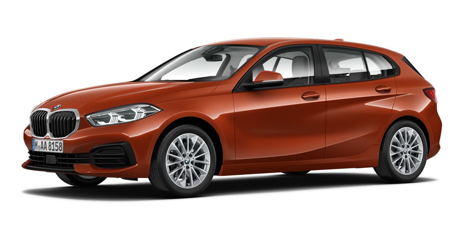 BMW 118i in Orange von vorne BMW 118i in Orange von vorne