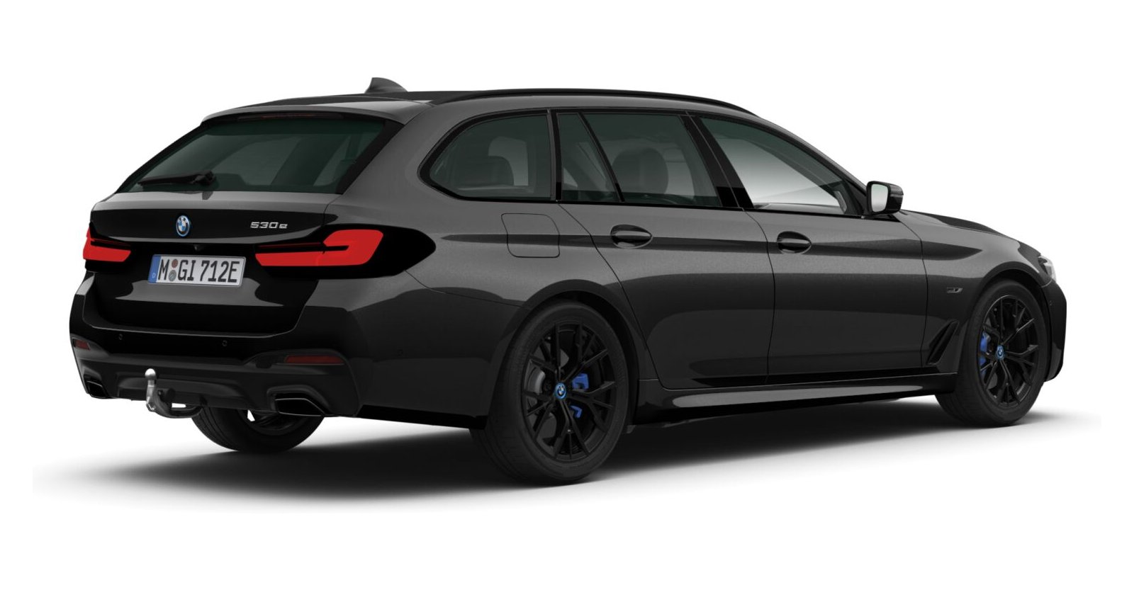 BMW BMW 5er in Schwarz von hinten