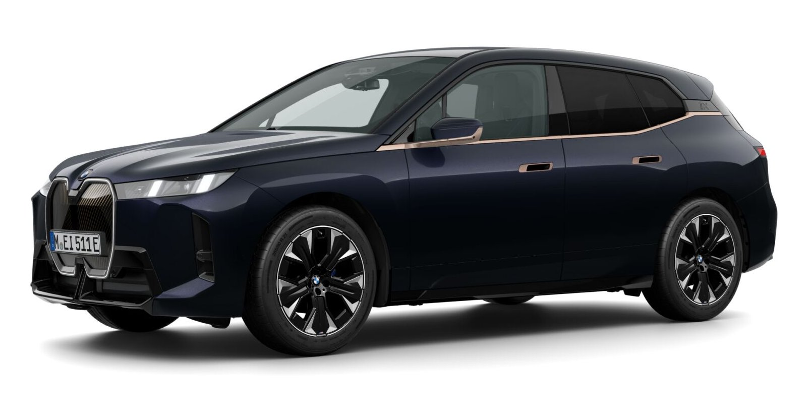 BMW iX xDrive45 in Schwarz von vorne