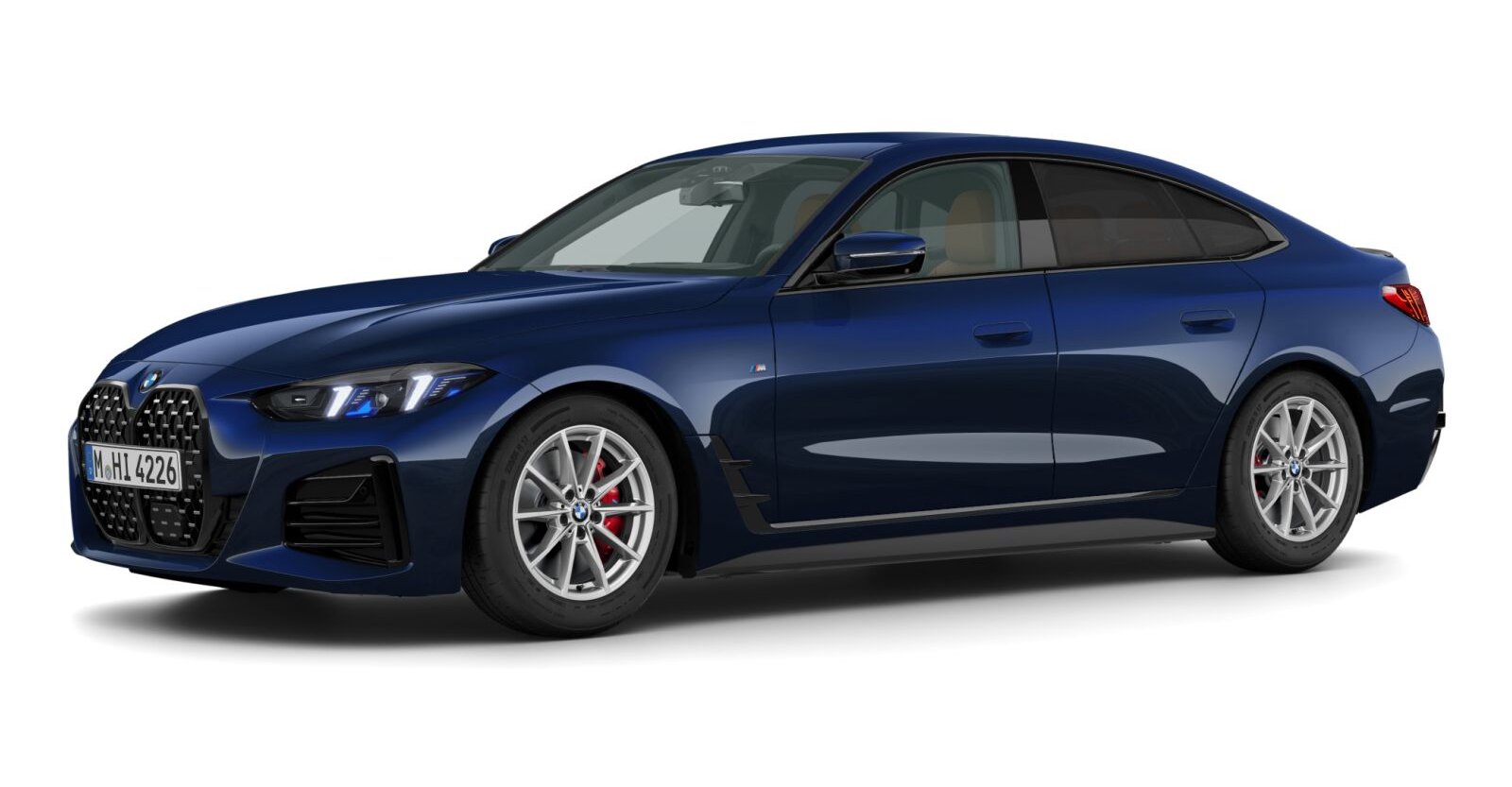 BMW 430d xDrive Gran Coupé in Blau von vorne BMW 430d xDrive Gran Coupé in Blau von vorne