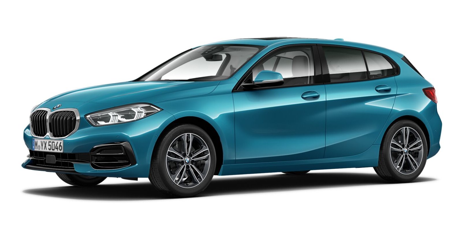 BMW 116i in Blau von vorne BMW 116i in Blau von vorne