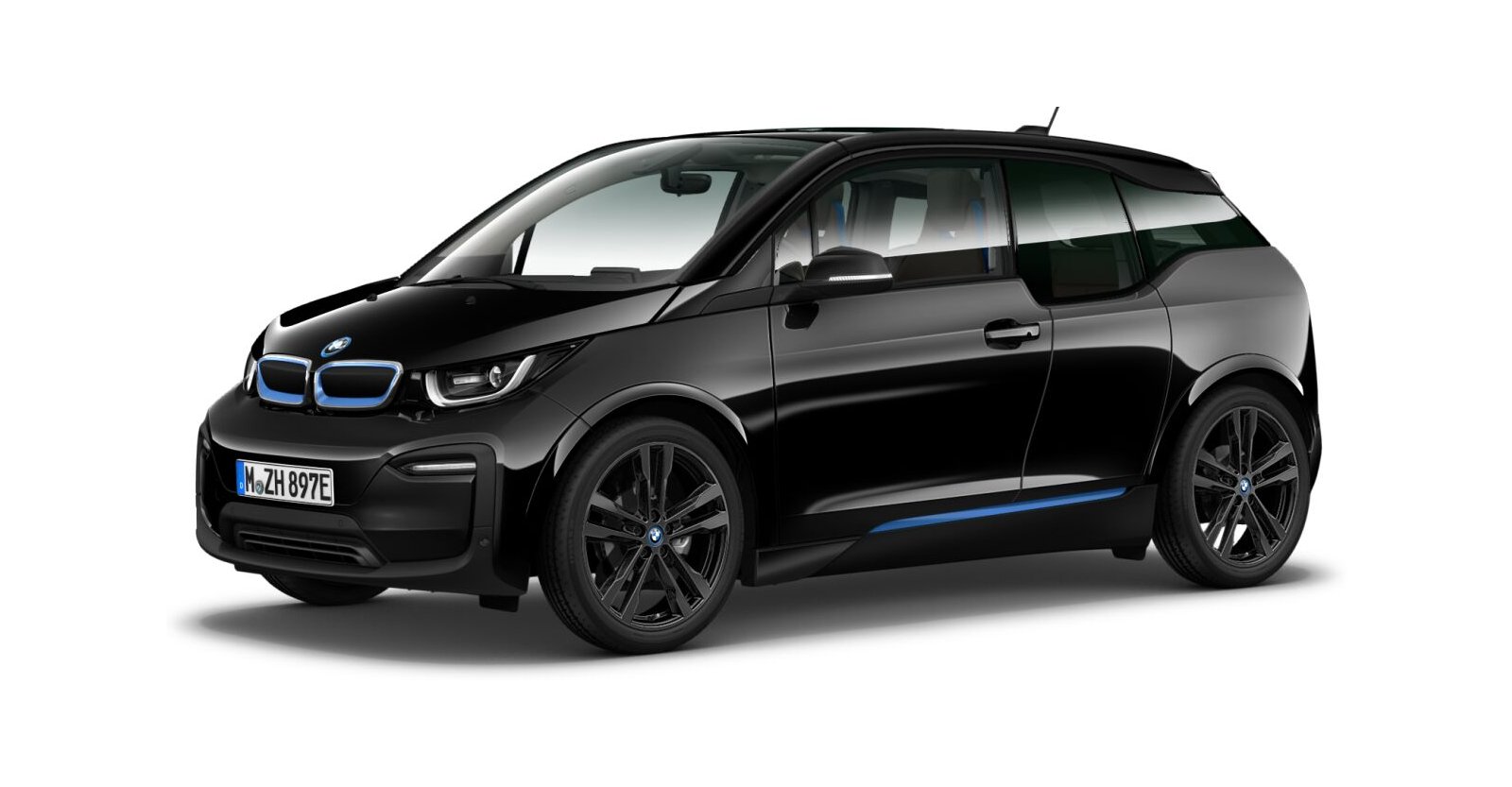 BMW i3 120Ah in Schwarz von vorne BMW i3 120Ah in Schwarz von vorne