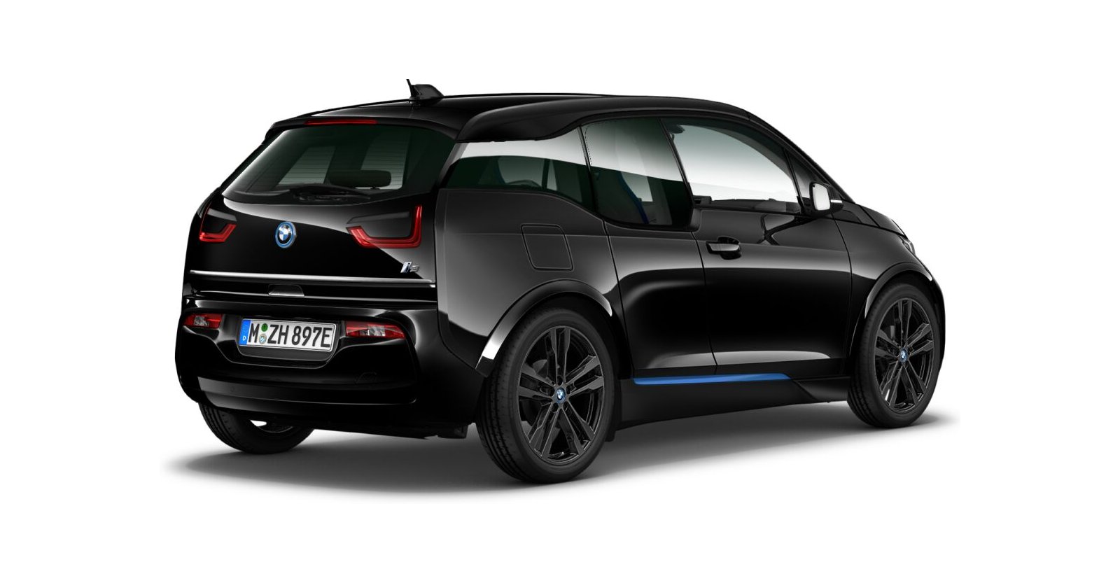 BMW BMW I in Schwarz von hinten BMW BMW I in Schwarz von hinten