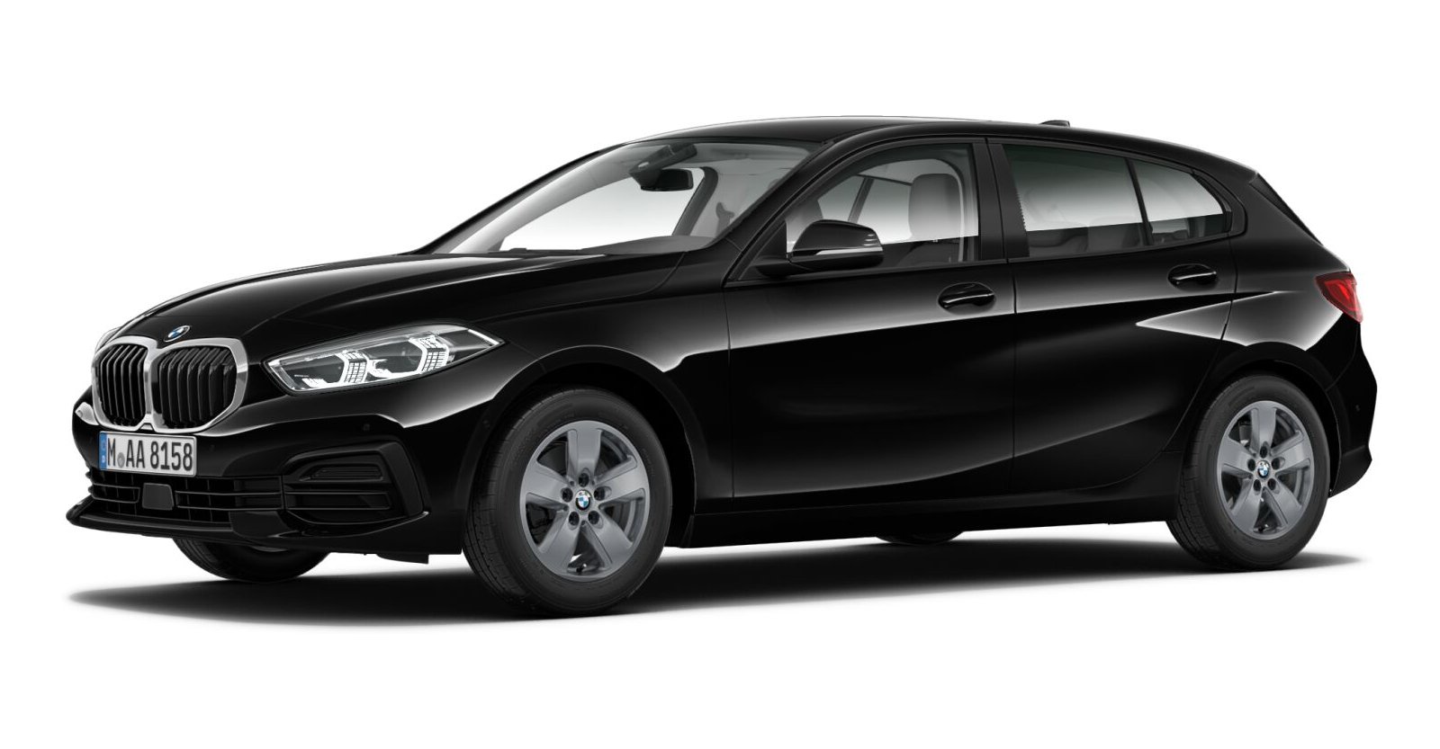 BMW 118i in Schwarz von vorne BMW 118i in Schwarz von vorne