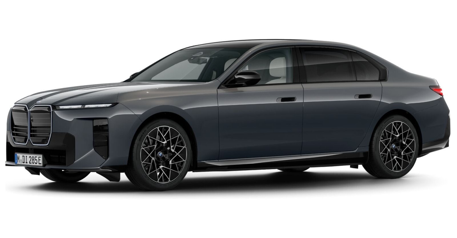 BMW i7 50 xDrive Limousine in Grau von vorne BMW i7 50 xDrive Limousine in Grau von vorne