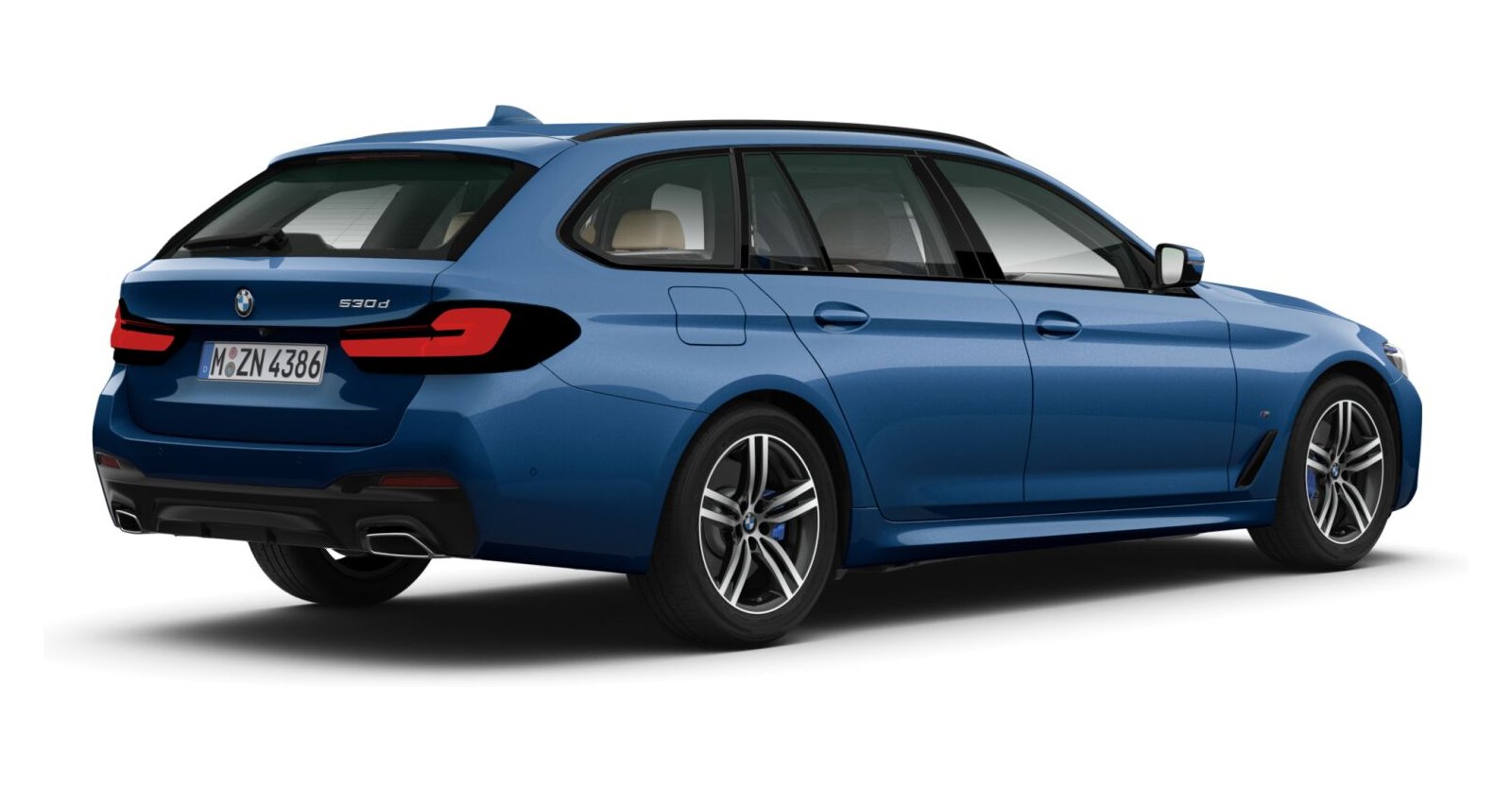 BMW BMW 5er in Blau von hinten BMW BMW 5er in Blau von hinten