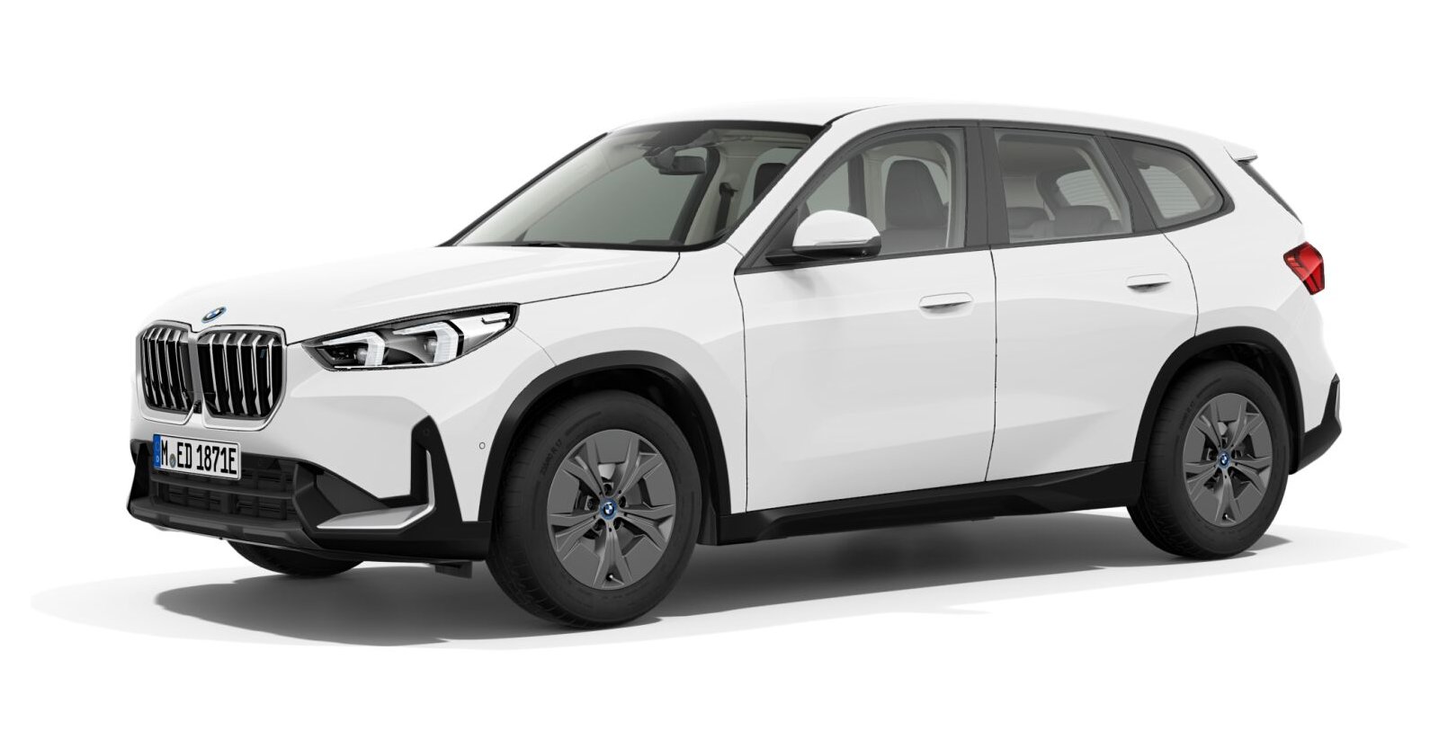 BMW iX1 xDrive30 in Weiß von vorne