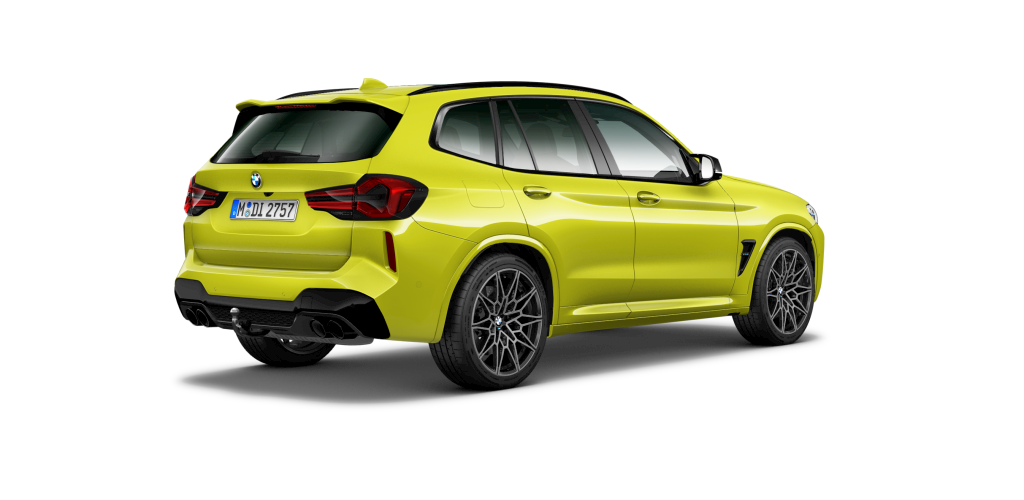 BMW BMW M in Gelb von hinten BMW BMW M in Gelb von hinten