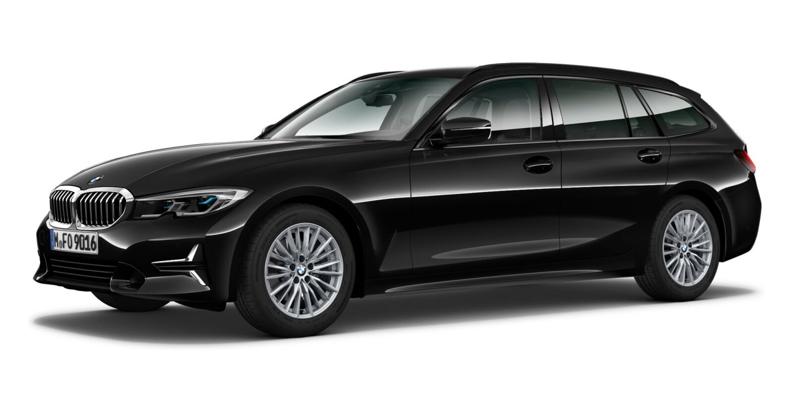 BMW BMW 3er in Schwarz von vorne BMW BMW 3er in Schwarz von vorne