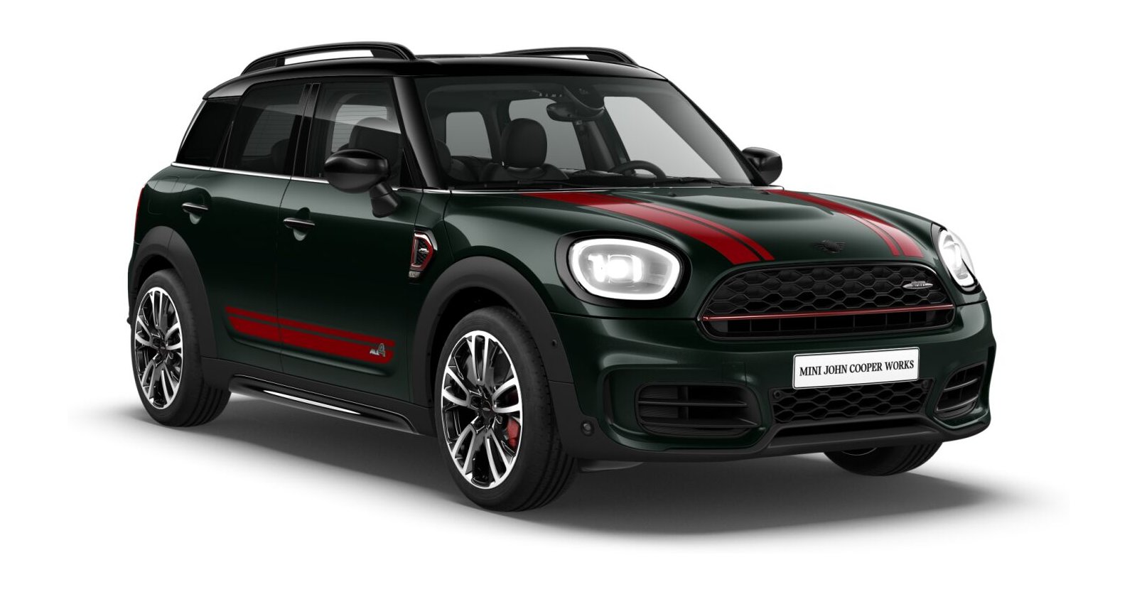 MINI JCW Countryman ALL4 in Grün von vorne MINI JCW Countryman ALL4 in Grün von vorne
