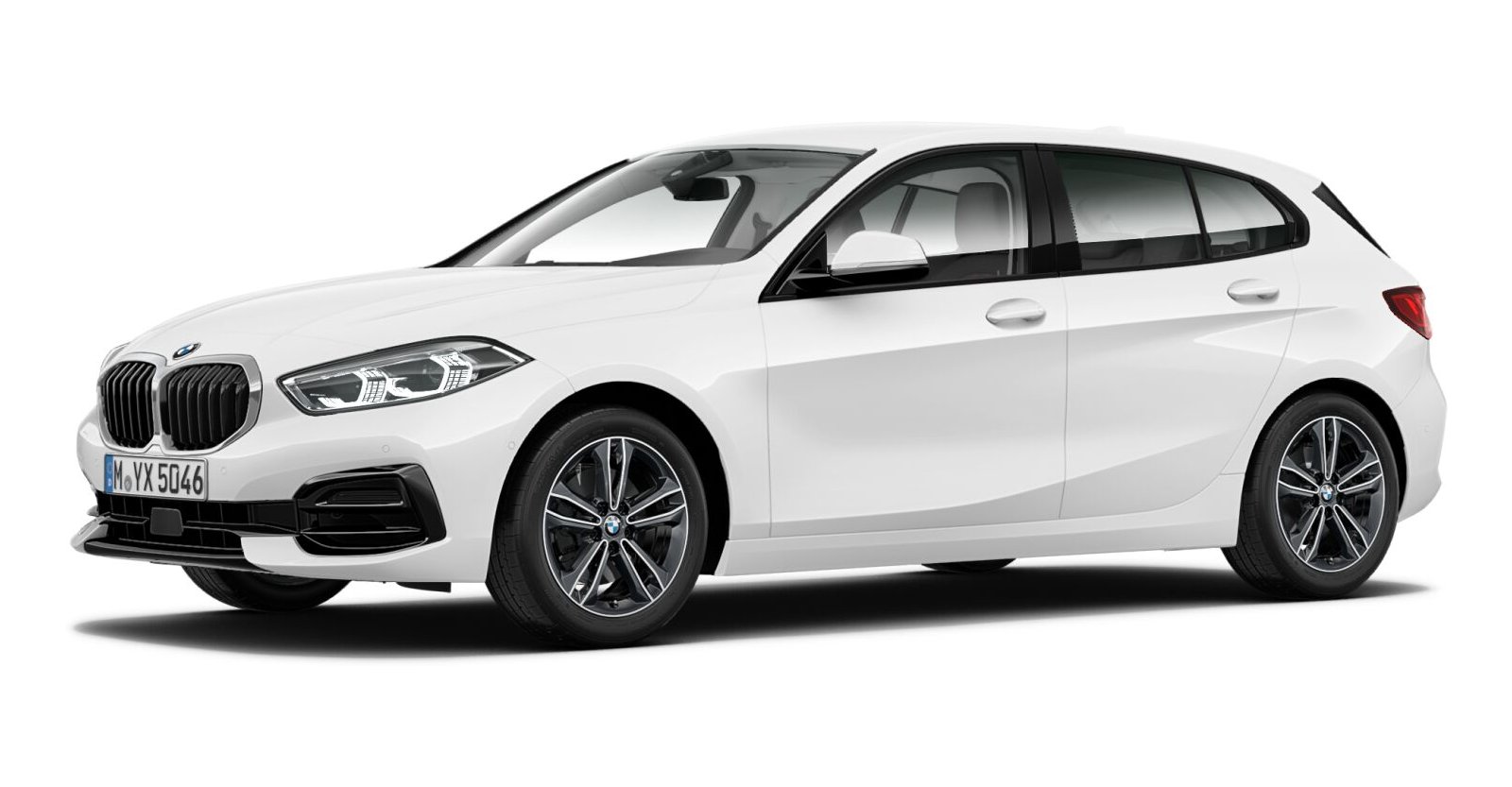 BMW 118i in Weiß von vorne