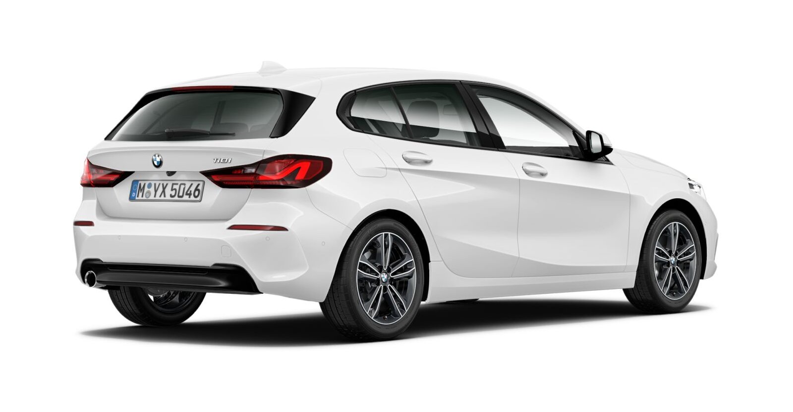 BMW BMW 1er in Weiß von hinten BMW BMW 1er in Weiß von hinten