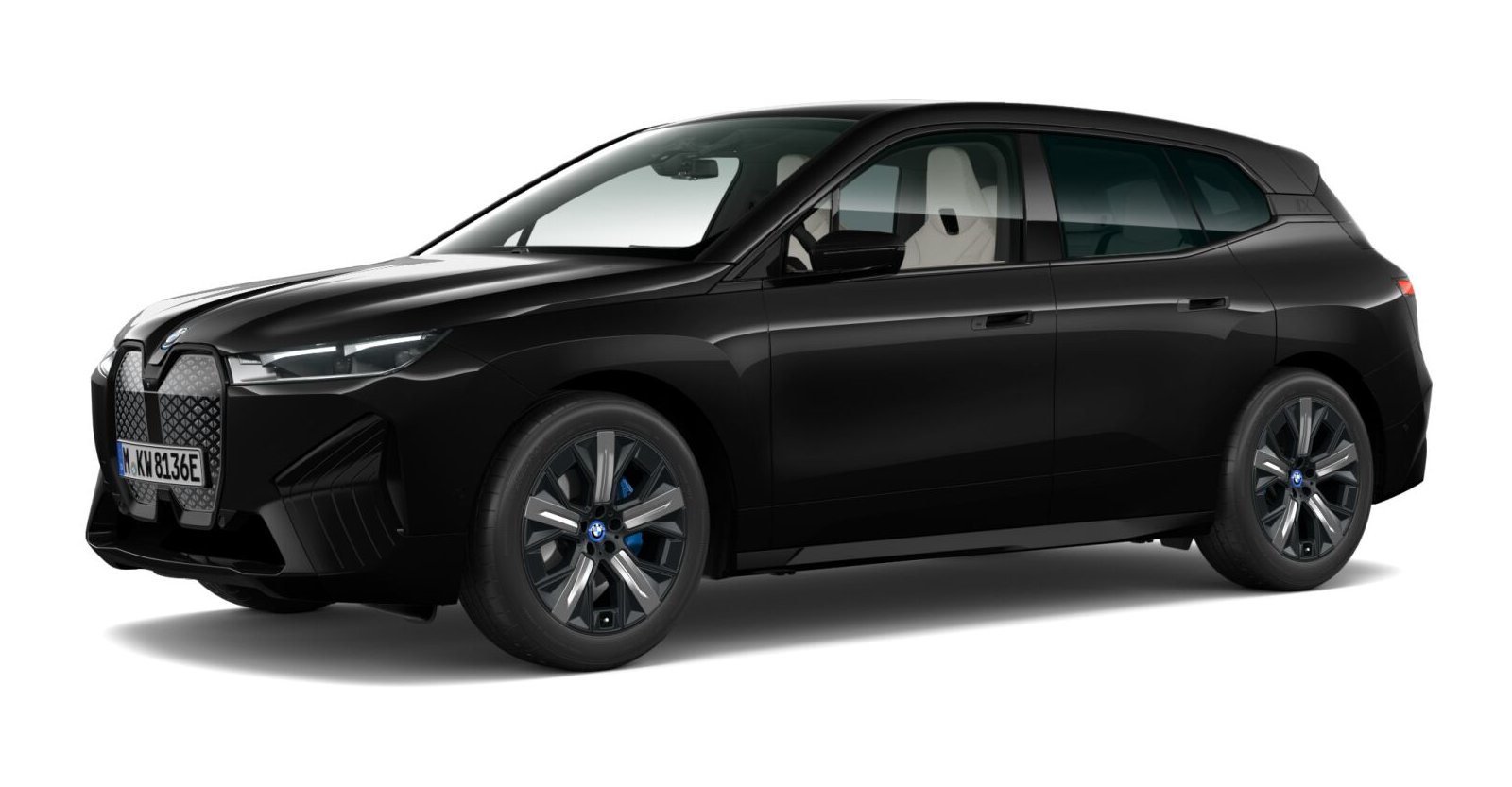 BMW iX xDrive40 in Schwarz von vorne BMW iX xDrive40 in Schwarz von vorne