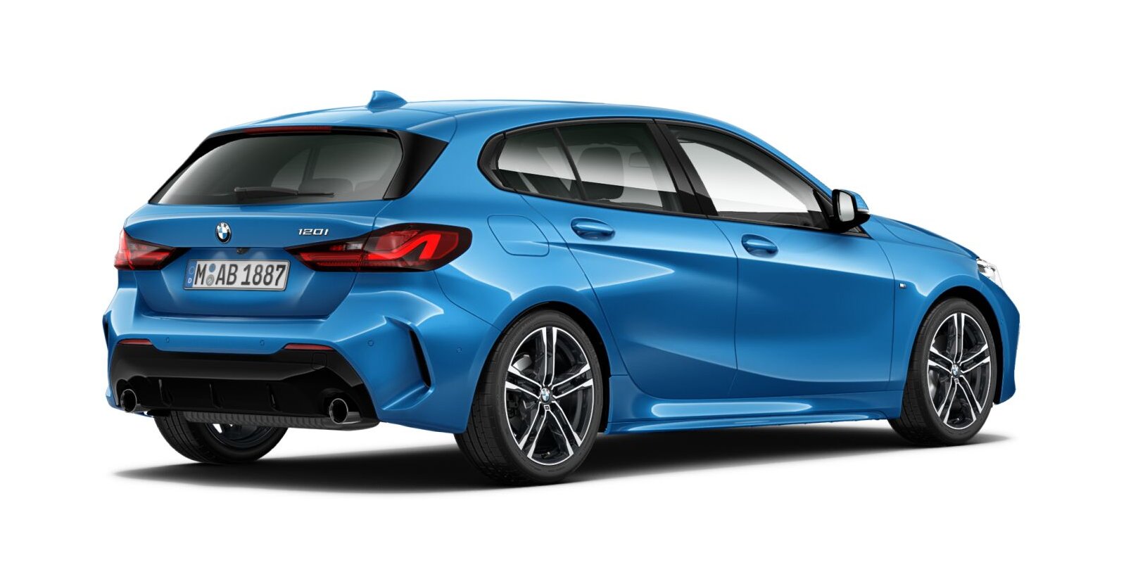 BMW BMW 1er in Blau von hinten BMW BMW 1er in Blau von hinten