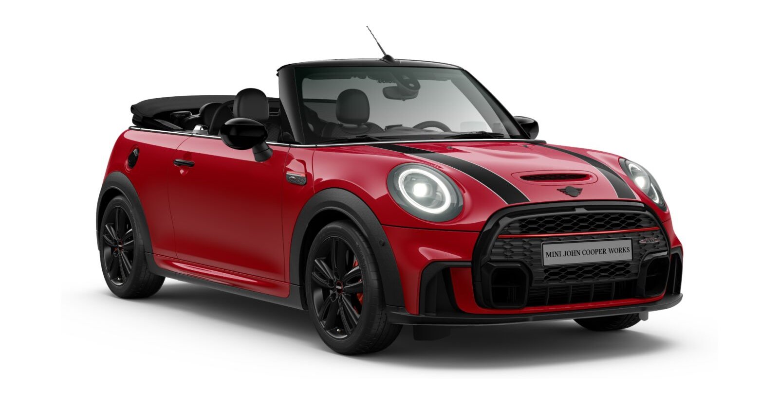 MINI JCW Cabrio in Rot von vorne MINI JCW Cabrio in Rot von vorne