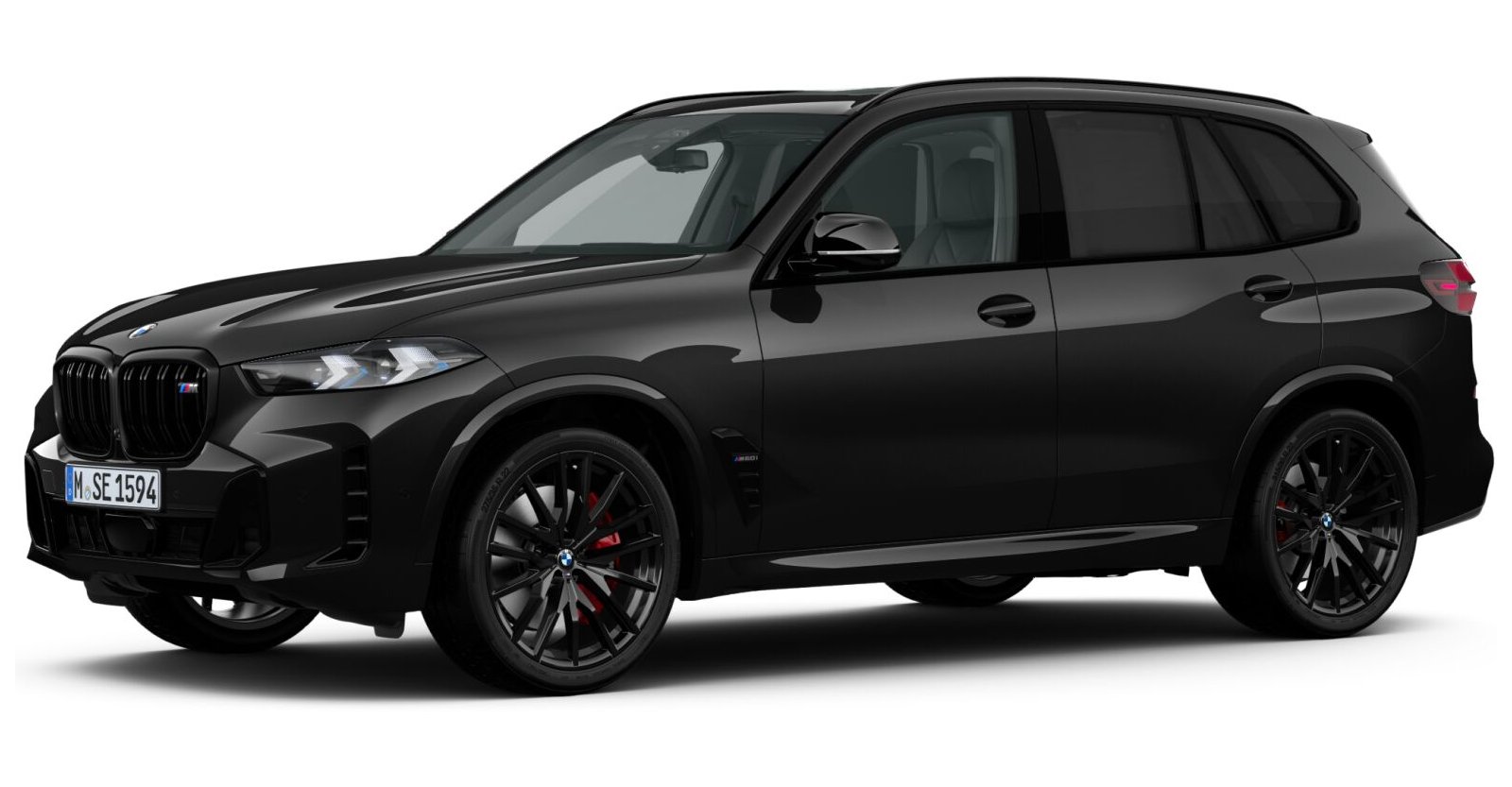 BMW X5 M60i xDrive in Schwarz von vorne BMW X5 M60i xDrive in Schwarz von vorne