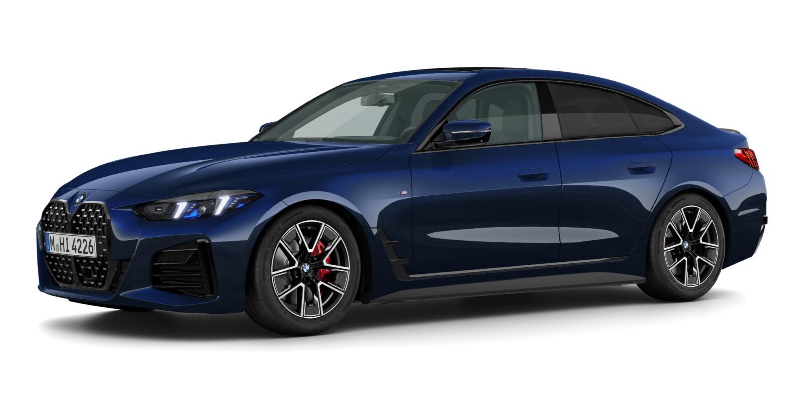 BMW 430i xDrive Gran Coupe in Blau von vorne BMW 430i xDrive Gran Coupe in Blau von vorne