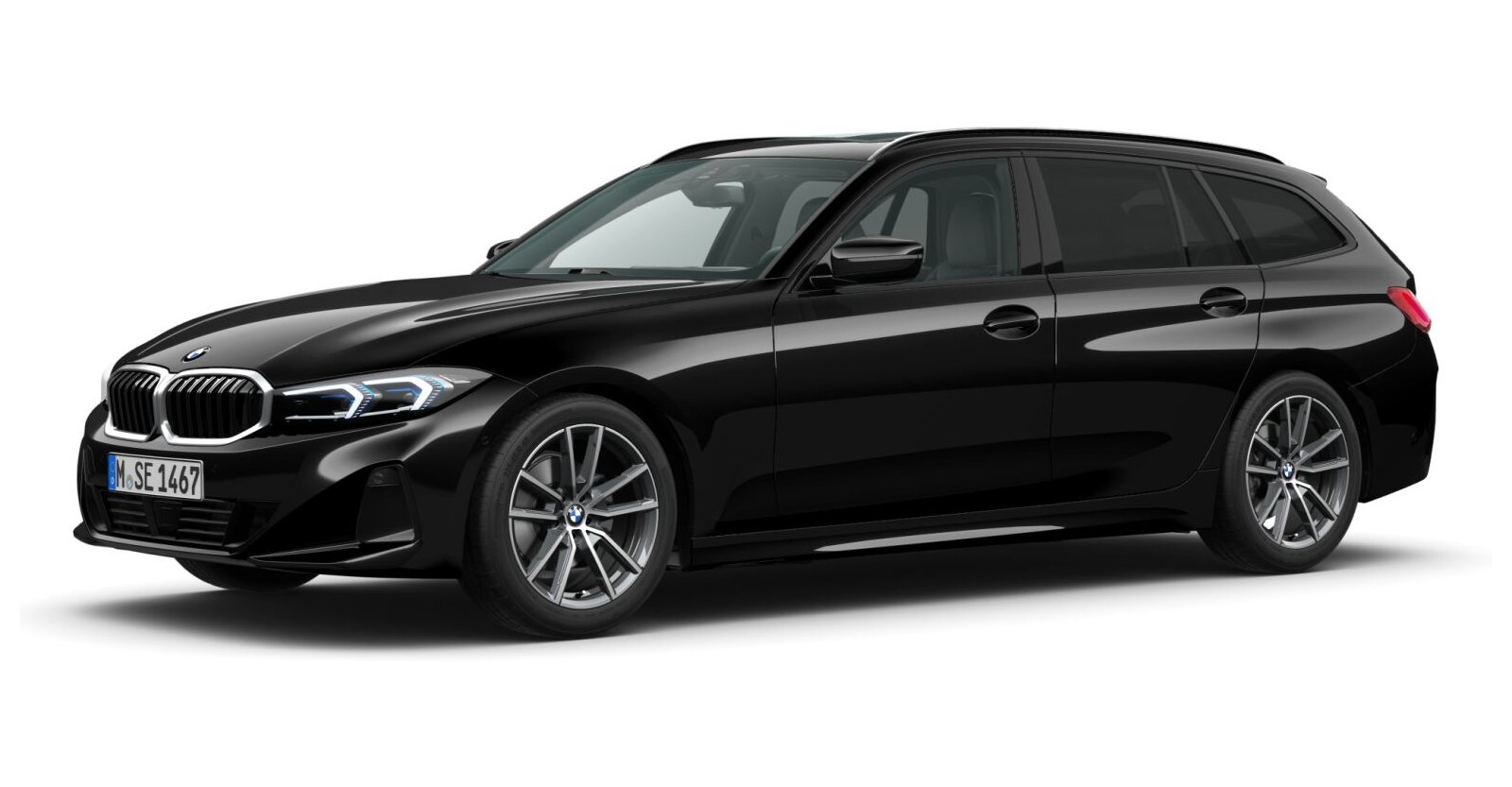 BMW BMW 3er in Schwarz von vorne BMW BMW 3er in Schwarz von vorne