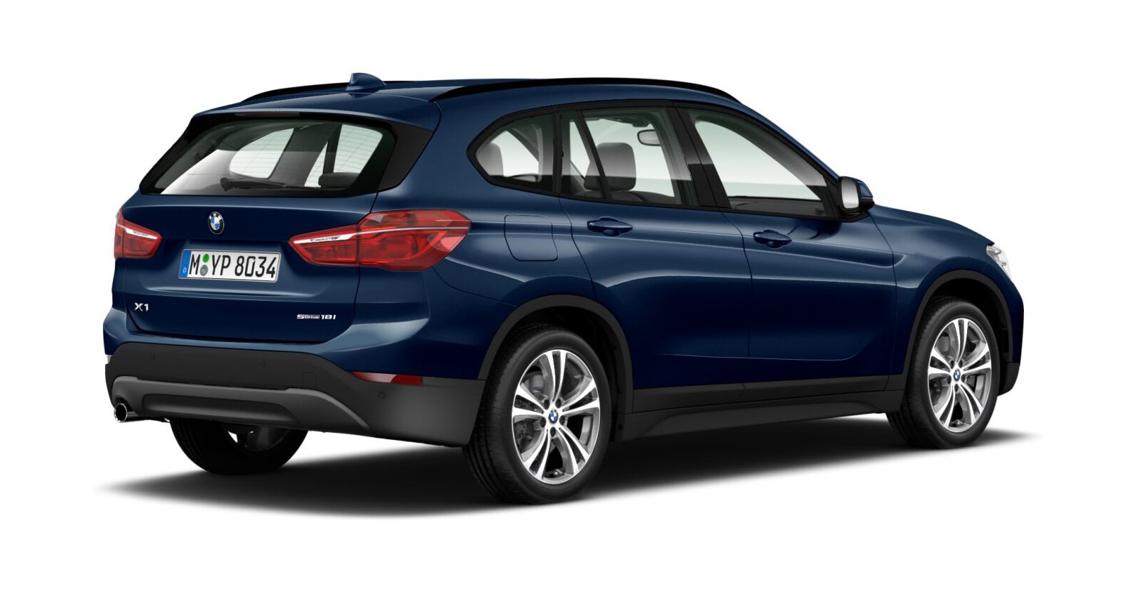 BMW BMW X in Blau von hinten BMW BMW X in Blau von hinten
