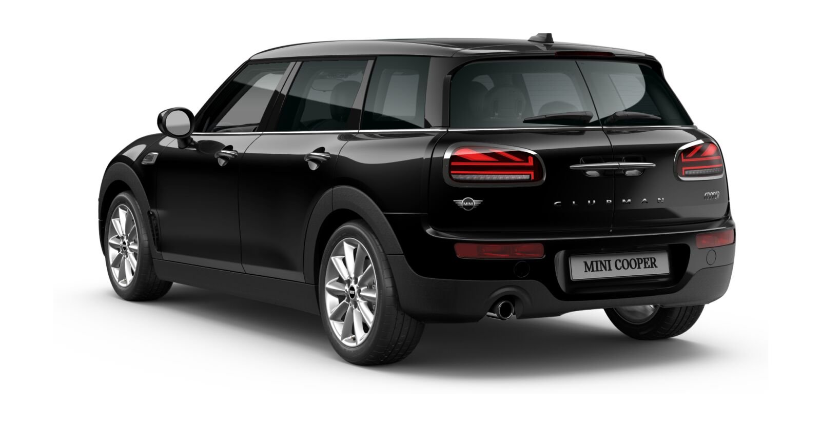 MINI MINI Clubman in Schwarz von hinten MINI MINI Clubman in Schwarz von hinten
