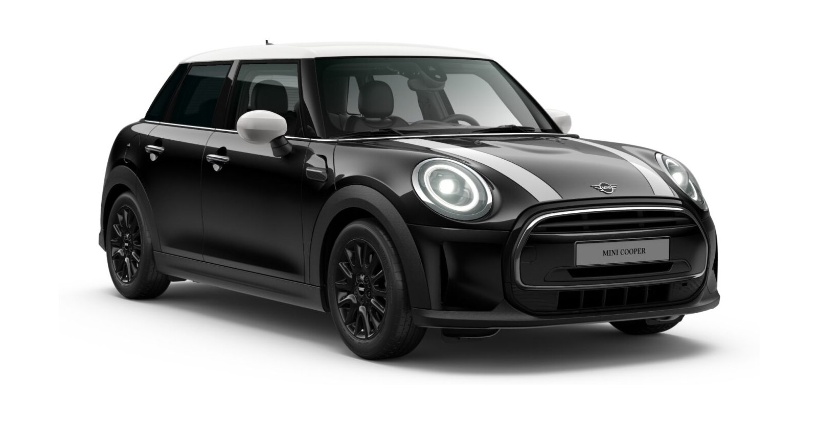 MINI Cooper 5-Türer in Schwarz von vorne MINI Cooper 5-Türer in Schwarz von vorne