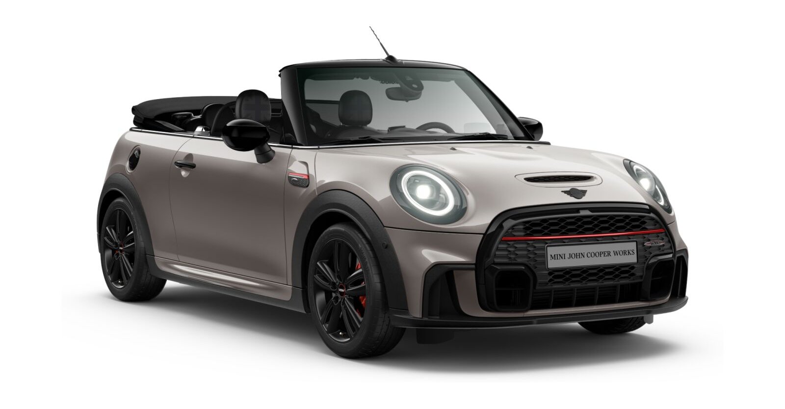 MINI JCW Cabrio in Grau von vorne
