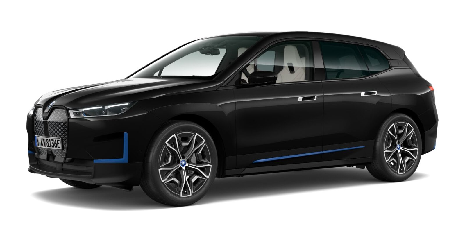BMW iX xDrive50 in Schwarz von vorne BMW iX xDrive50 in Schwarz von vorne