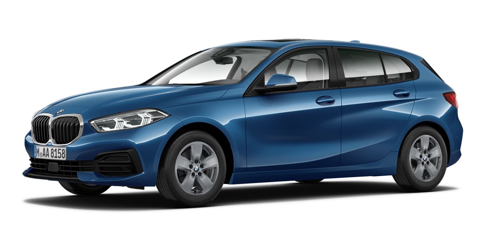BMW 118d in Blau von vorne BMW 118d in Blau von vorne