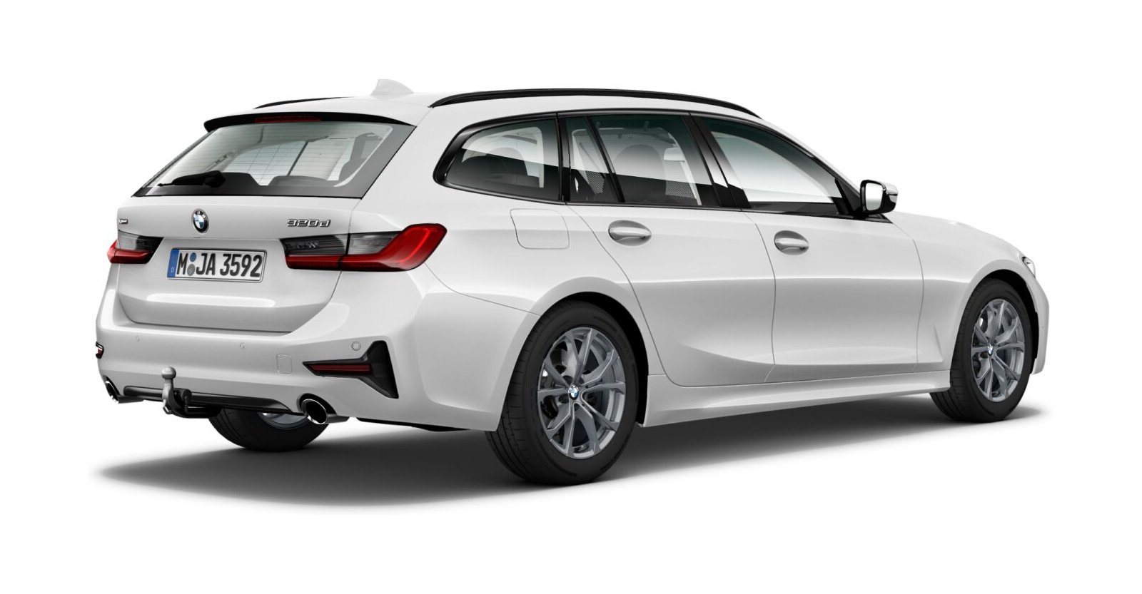 BMW BMW 3er in Weiß von hinten BMW BMW 3er in Weiß von hinten