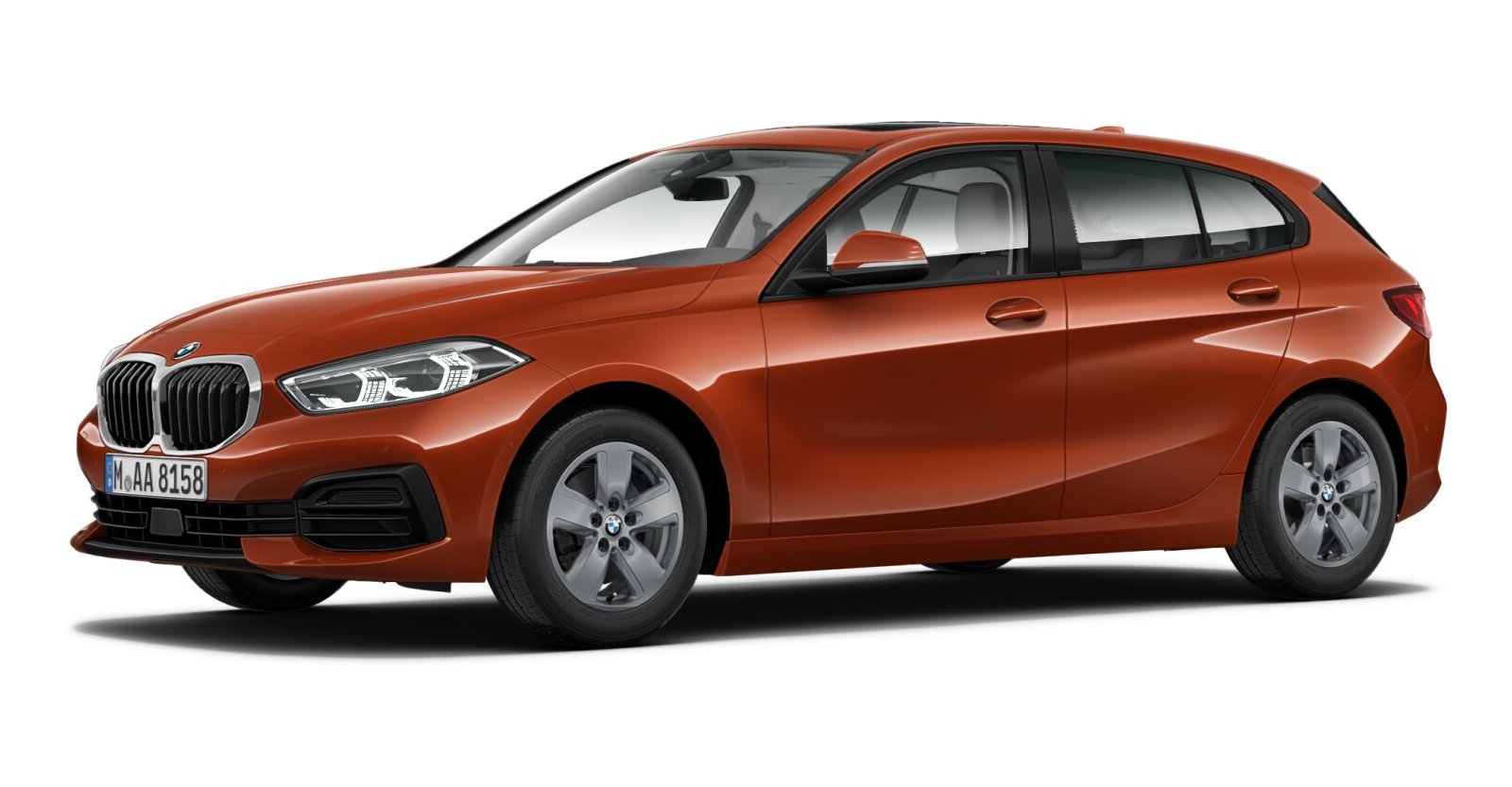 BMW BMW 1er in Orange von vorne BMW BMW 1er in Orange von vorne